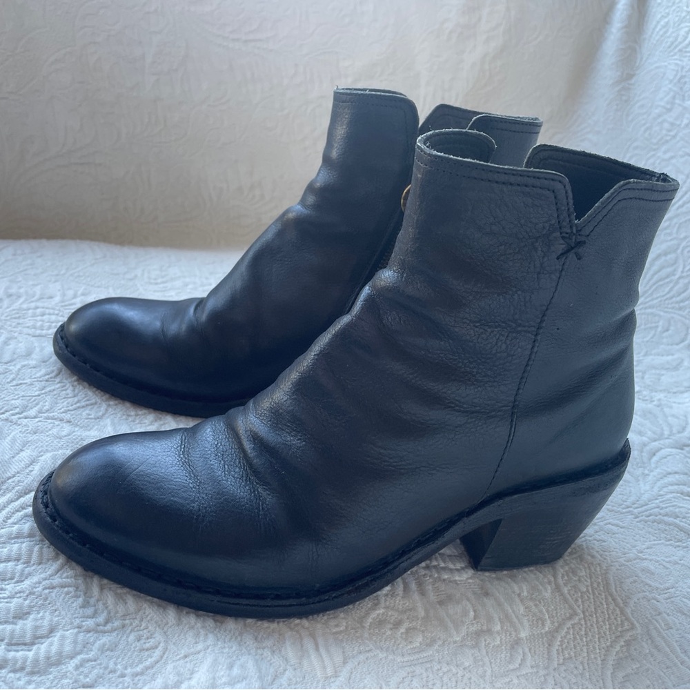 Fiorentini + Baker Dark Leather Ankle Booties